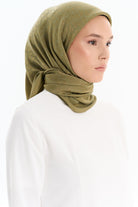 Natural Dairesel Desenli Eşarp - Yeşil TUGBA