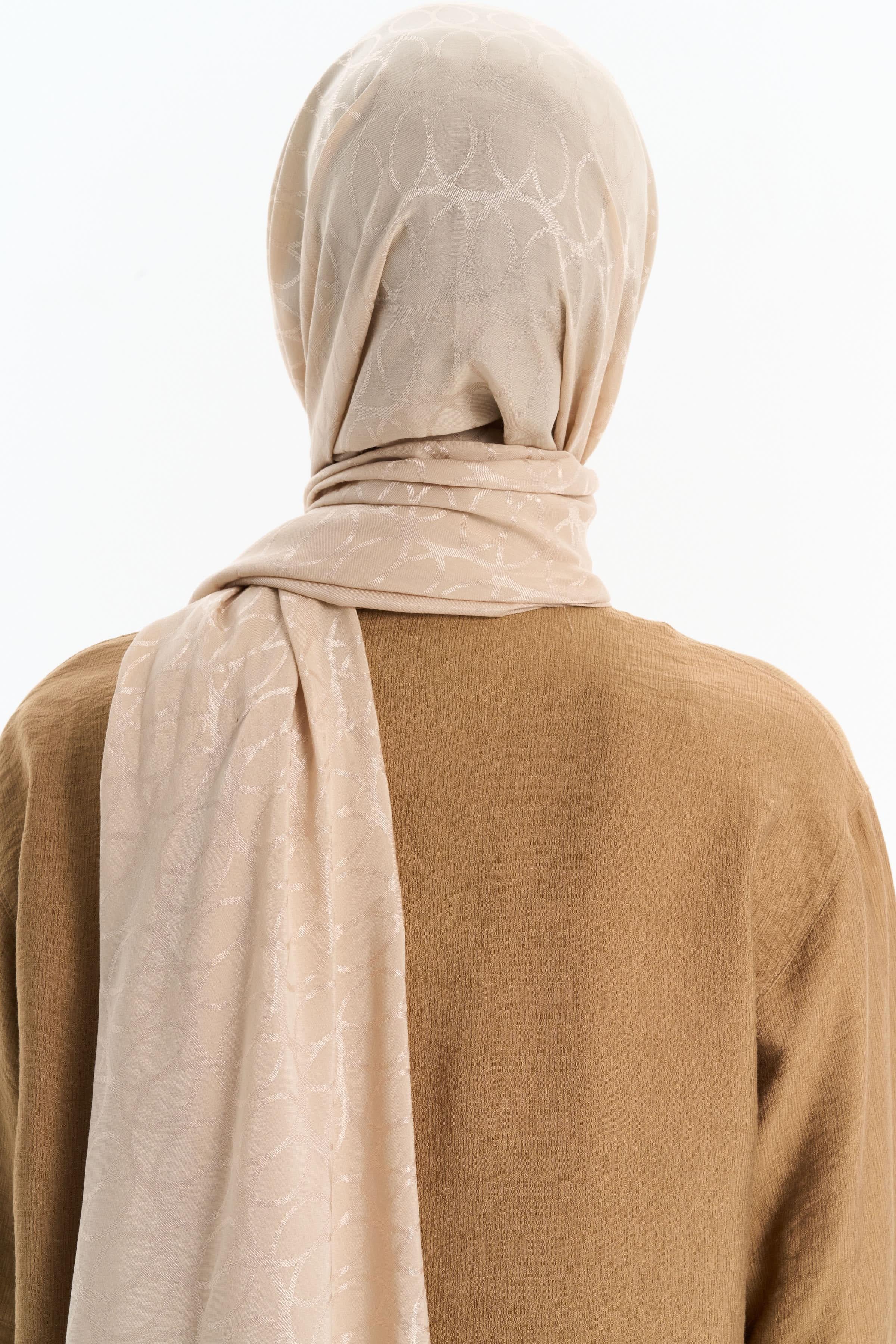 Natural Dairesel Desenli Şal - Bej TUGBA