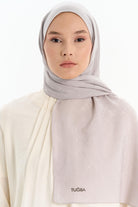 Natural Desenli Şal - Gri TUGBA