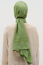 Natural Geometrik Desen Şal - Göl Yeşili TUGBA