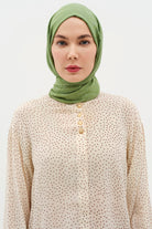 Natural Karışık Desen Şal - Göl Yeşili TUGBA