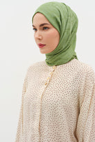 Natural Karışık Desen Şal - Göl Yeşili TUGBA