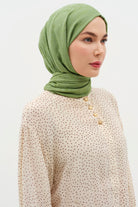 Natural Karışık Desen Şal - Göl Yeşili TUGBA