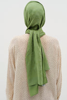Natural Karışık Desen Şal - Göl Yeşili TUGBA