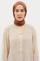 Natural Karışık Desen Şal - Kahve TUGBA