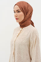 Natural Karışık Desen Şal - Kahve TUGBA
