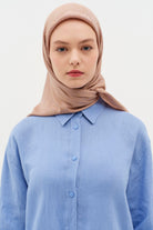 Natural Karışık Desenli Eşarp - Açık Kahve TUGBA