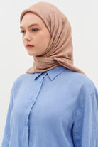 Natural Karışık Desenli Eşarp - Açık Kahve TUGBA