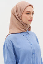Natural Karışık Desenli Eşarp - Açık Kahve TUGBA