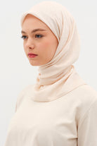 Natural Karışık Desenli Eşarp - Bej TUGBA