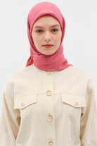 Natural Karışık Desenli Eşarp - Gül Kurusu TUGBA