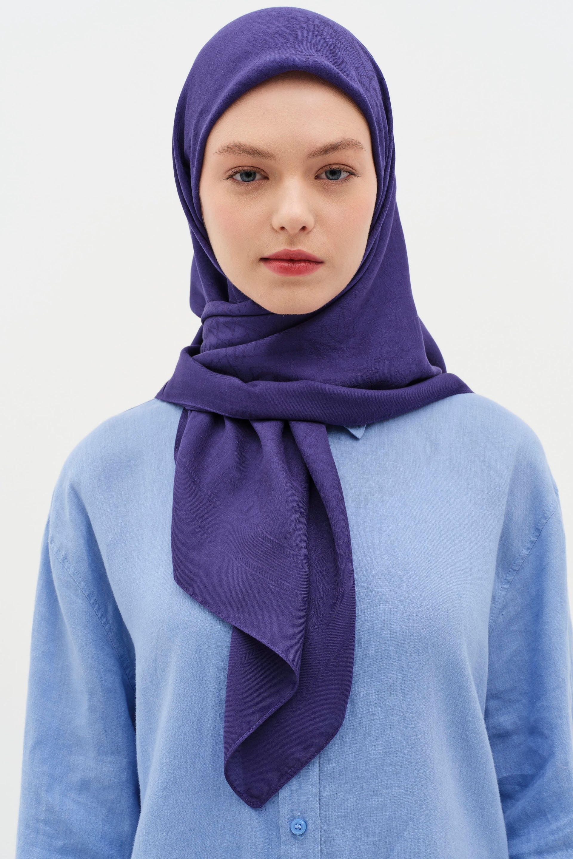 Natural Mixed Patterned Scarf Navy Blue – TUĞBA