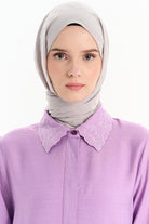 Natural T Desen Şal - Gri TUGBA