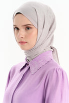 Natural T Desen Şal - Gri TUGBA