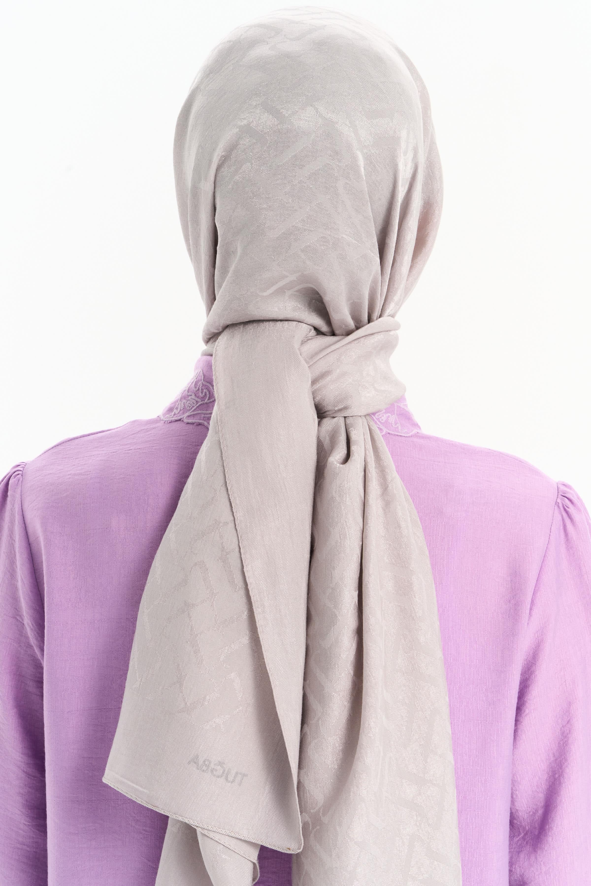 Natural T Desen Şal - Gri TUGBA