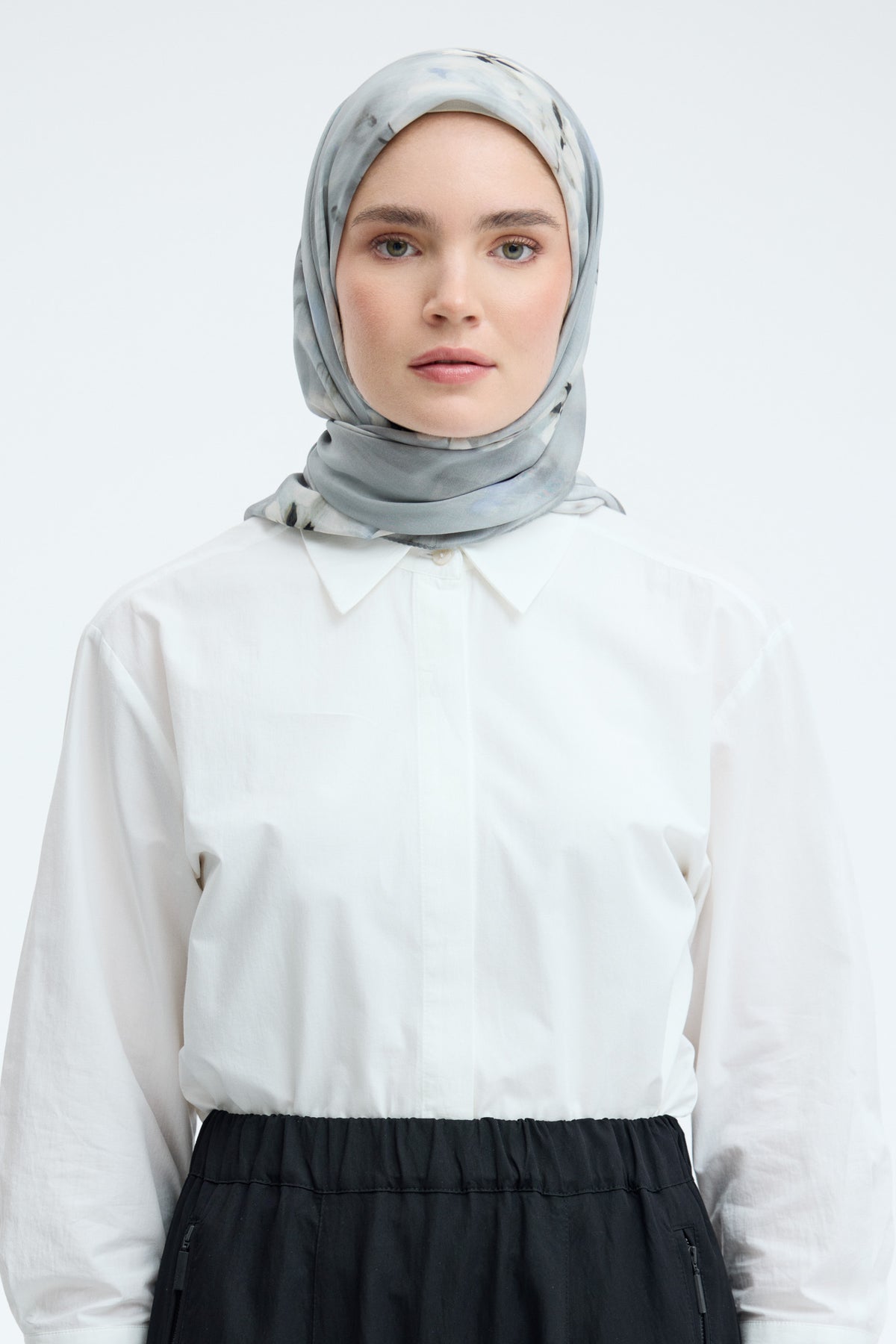 Rüya Lyocell Karışım Natural Eşarp - Gümüş