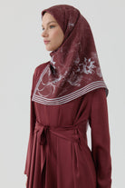 Nazenin Twill İpek Eşarp - Bordo TUGBA