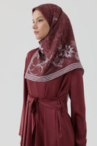 Nazenin Twill İpek Eşarp - Bordo TUGBA