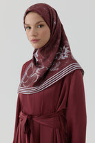 Nazenin Twill İpek Eşarp - Bordo TUGBA