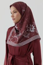 Nazenin Twill İpek Eşarp - Bordo TUGBA
