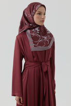 Nazenin Twill İpek Eşarp - Bordo TUGBA