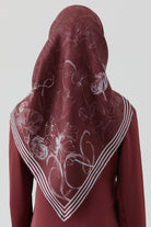 Nazenin Twill İpek Eşarp - Bordo TUGBA