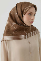 Nazenin Twill İpek Eşarp - Kahve TUGBA