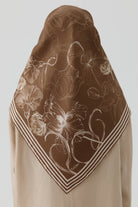 Nazenin Twill İpek Eşarp - Kahve TUGBA