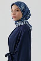 Nazenin Twill İpek Eşarp - Koyu Mavi TUGBA