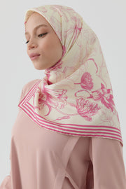 Nazenin Twill İpek Eşarp - Pembe TUGBA