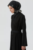 Nazenin Twill İpek Eşarp - Siyah TUGBA