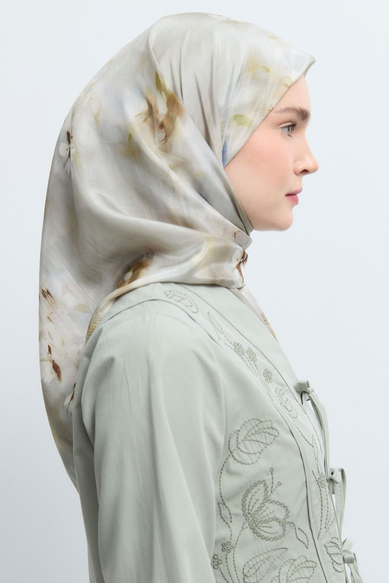 Rüya Lyocell Karışım Natural Eşarp - Açık Kahve TUĞBA