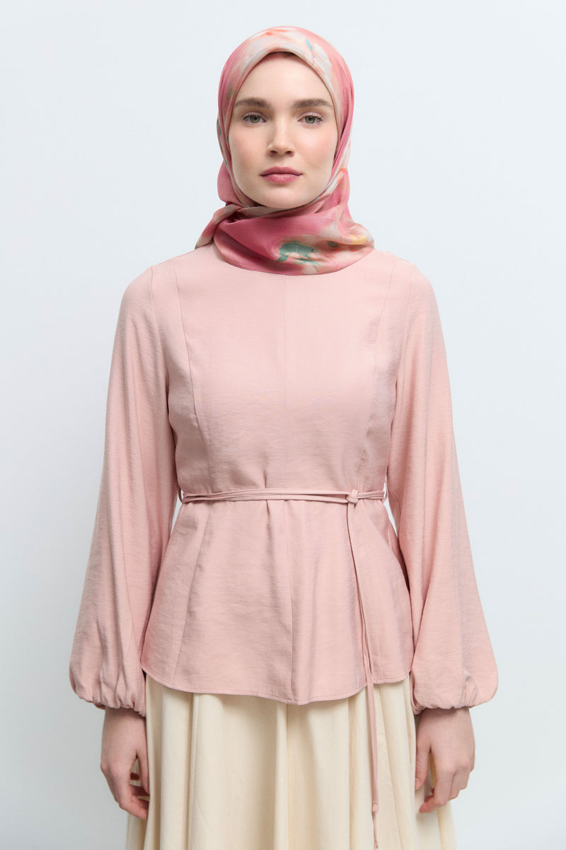 Rüya Lyocell Karışım Natural Eşarp - Pembe TUĞBA