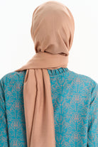 Düz Renk Viskon Şal - Açık Kahve TUGBA