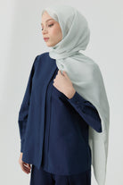 Nervür Detaylı Gömlek - Lacivert TUGBA