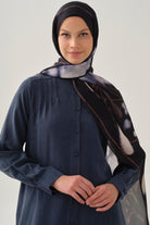 Nervür Detaylı Uzun Tunik - Lacivert TUGBA