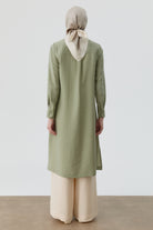 Nervür Kesikli Uzun Tunik - Mint TUGBA