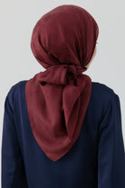 Nevgül Jakar Naturel Eşarp - Bordo TUGBA