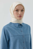 Nevgül Jakar Naturel Eşarp - Ekru TUGBA