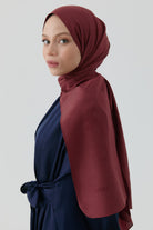 Nevgül Jakar Naturel Şal - Bordo TUGBA