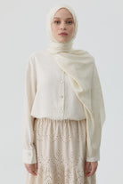Nevgül Jakar Naturel Şal - Ekru TUGBA