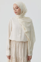Nevgül Jakar Naturel Şal - Ekru TUGBA