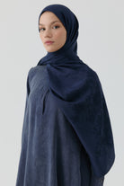 Nevgül Jakar Naturel Şal - Lacivert TUGBA