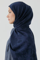 Nevgül Jakar Naturel Şal - Lacivert TUGBA