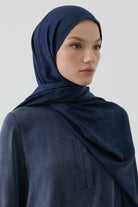 Nevgül Jakar Naturel Şal - Lacivert TUGBA