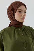 Buket Jakar Naturel Eşarp - Acı Kahve TUGBA