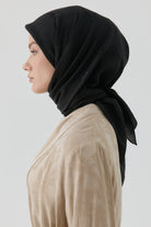 Buket Jakar Naturel Eşarp - Siyah TUGBA