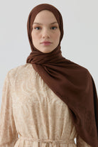 Nevgül Kenar Detaylı Naturel Şal - Acı Kahve TUGBA