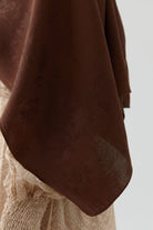 Nevgül Kenar Detaylı Naturel Şal - Acı Kahve TUGBA