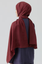 Nevgül Kenar Detaylı Naturel Şal - Bordo TUGBA